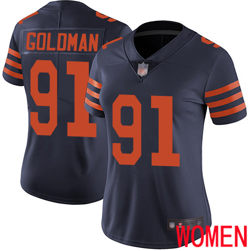 Chicago Bears Limited Navy Blue Women Eddie Goldman Jersey NFL Football 91 Rush Vapor Untouchable